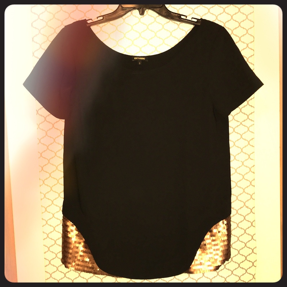 Black & Gold beaded blouse - by independent tailor
